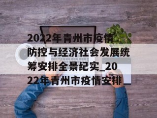 2022年青州市疫情防控与经济社会发展统筹安排全景纪实_2022年青州市疫情安排