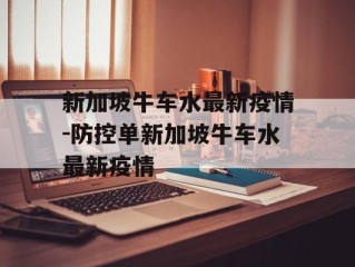 新加坡牛车水最新疫情-防控单新加坡牛车水最新疫情